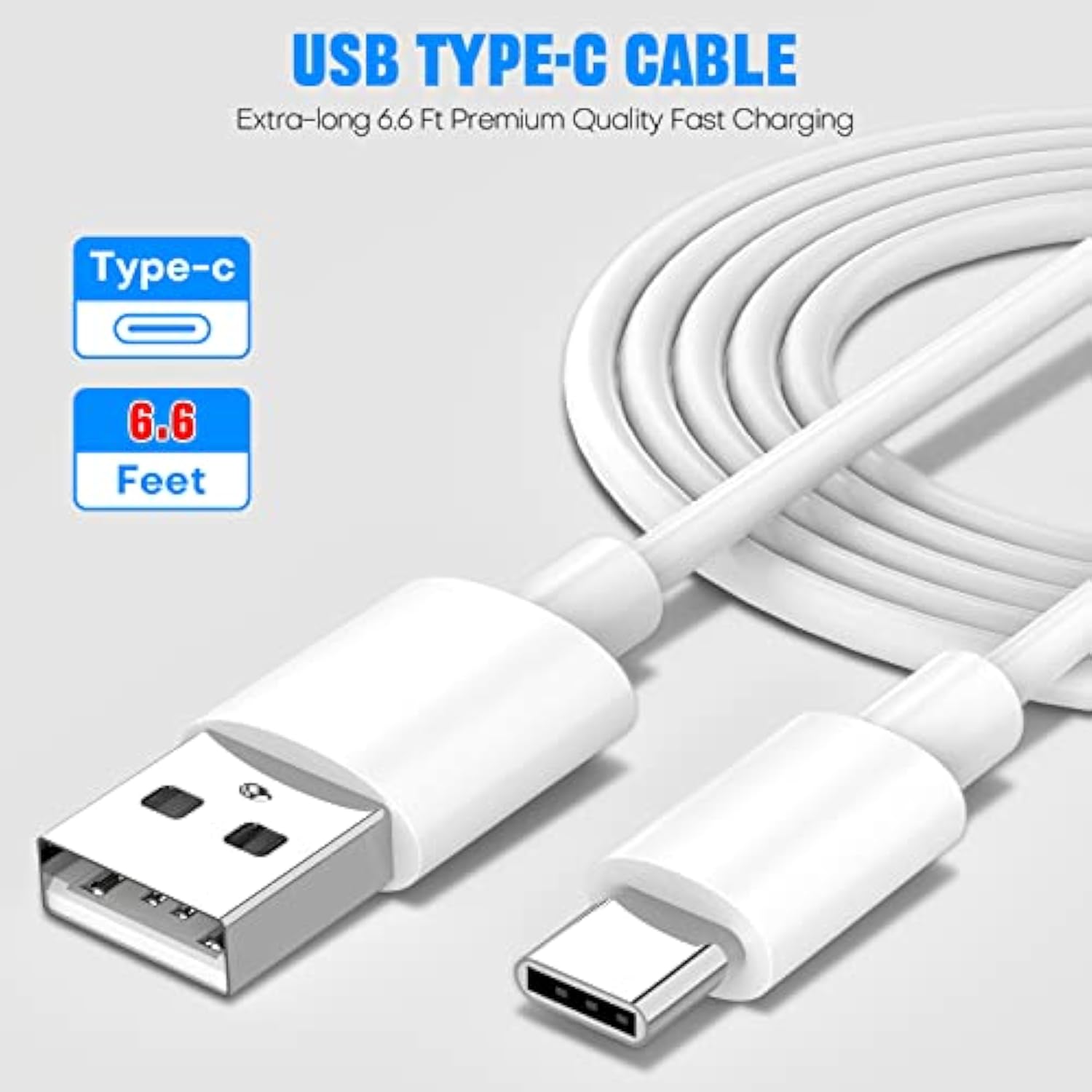 Samsung Charger Fast Charging Usb Type C Cable 6Ft For Android Samsung Galaxy S10/S10E/S10Plus/S9/S9Plus/S8/S8Plus/A51/A52/A53/Note20/Note10/Note9/Note8/S20/S20+/S21/S21+/S22Ultra/S23/S23+/S23Ultra