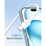 Cable Matters 3-Pack Extreme Flexible USB C Charging Cable 3ft in White, Up to [60W Charging, 480Mbps] Apple CarPlay, Android Auto, USB C Charger Cable for iPhone 16/15, Galaxy S24, iPad Pro