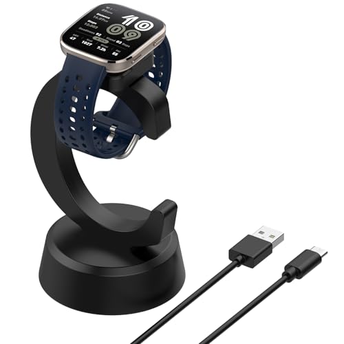 Intended for Amazfit Active 2 Watch Charger, Stand Charging Dock Compatible with Amazfit Bip 6 Smartwatch Accessories USB C Cable