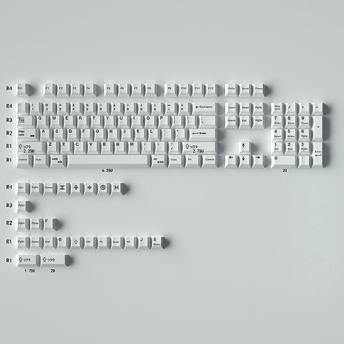 135 Keys Pbt Keycaps Cherry Profile Dye-Sub White Theme Minimalist Style Suitable For Mechanical Keyboard