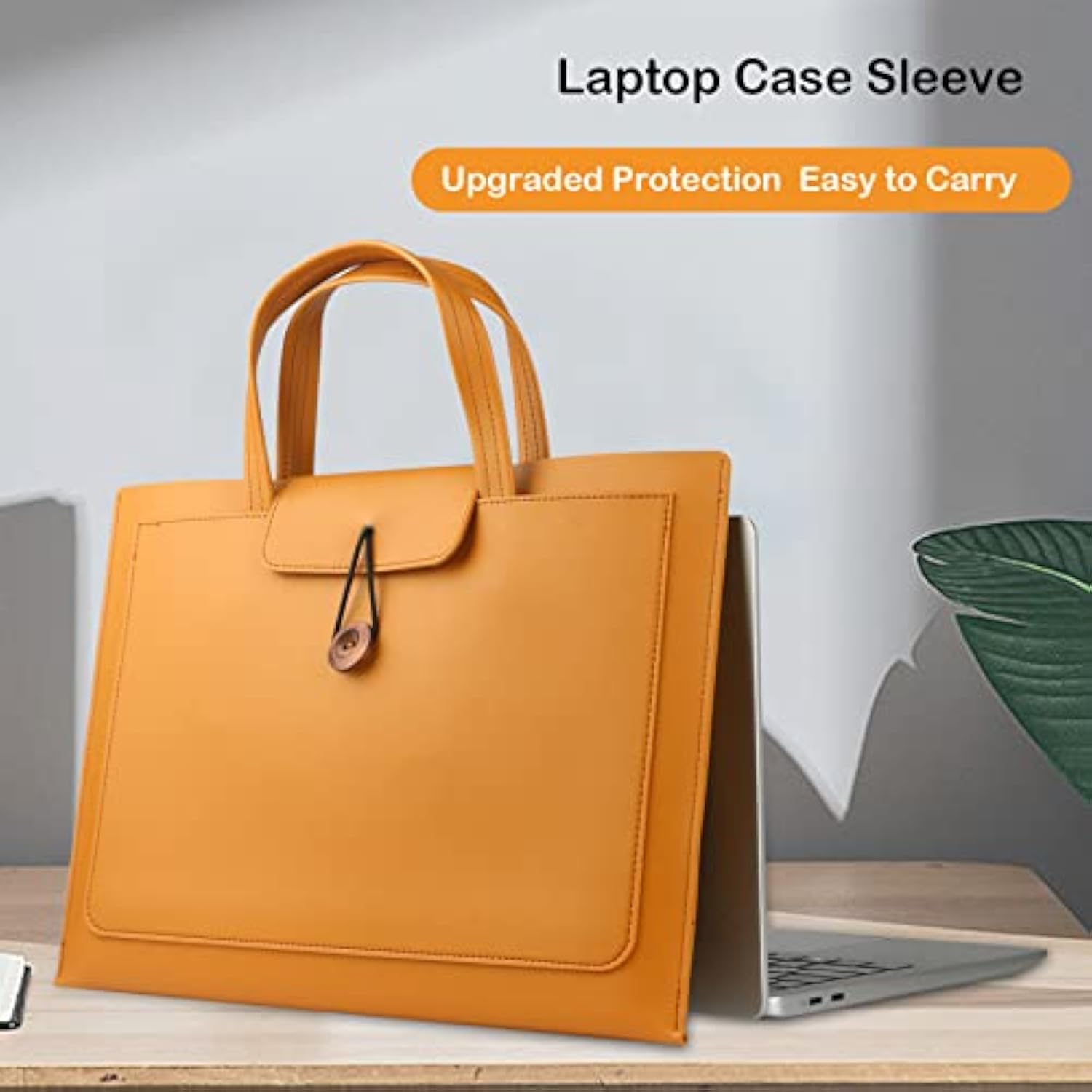 Laptop Case Sleeve 13.3-14 Inch Briefcase Waterproof Leather Tote Messenger Bag Slim Pc Carrying Case For 13.3"-14" Notebooks