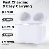 Compatible For Air Pods 3Rd Generation Charging Case, Air Pods 3Rd Gen Charger Cases Replacement With Bluetooth Pairing Sync Button, 600 Mah Built-In Battery, White, No Earbuds.
