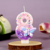Birthday Number Candles Pink And Purple Butterfly Birthday Candles For Cake Glitter Number 8 Candle Cake Topper With Sequins For Girls And Women Anniversary Celebrations Supplies