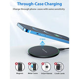 Wireless Charger For Samsung Galaxy S24/S24+/S24 Ultra/S23/S23+/S23 Ultra/S22/S22+/S22 Ultra/S21/S20/S10/S10+/S9/S9+/S8/S8+/S7, Wireless Charging Pad With Qc 3.0 Adapter And 6.6Ft Usb-C Cable, Black