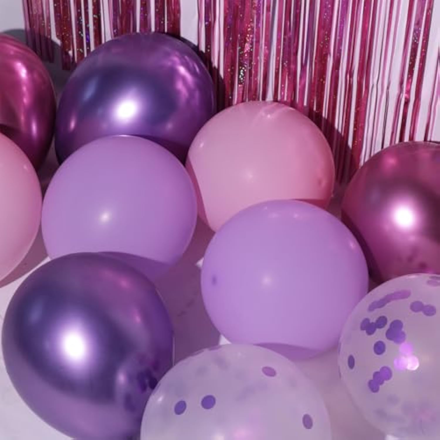 Purple Birthday Decorations Happy Birthday Banner Pink And Purple Balloons Purple Pink Birthday Party Decorations For Women Girls