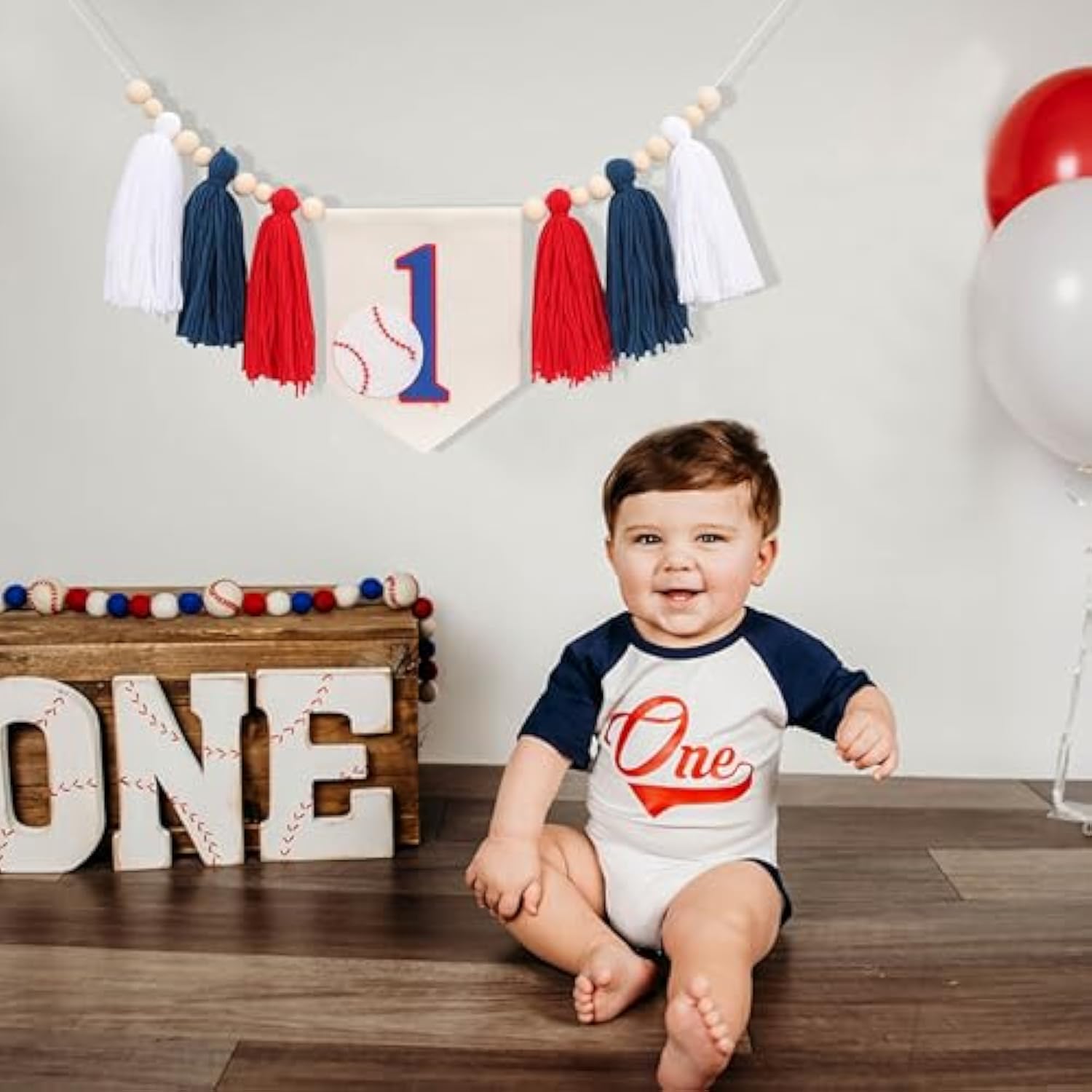 Baseball First Birthday Tassel High Chair Banner - Baseball First Birthday Decorations,Rookie Of The Year 1St Baseball Highchiar,High Chair Banner First Birthday Boy