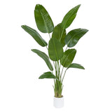 Bird Of Paradise Artificial Tree, 6Ft Tall Faux Plant, Fake Banana Leaf Plant Indoor, Faux Palm Tree Faux Floor Plants Tropical Tree In Pot, Present For Friend Housewarming Decor