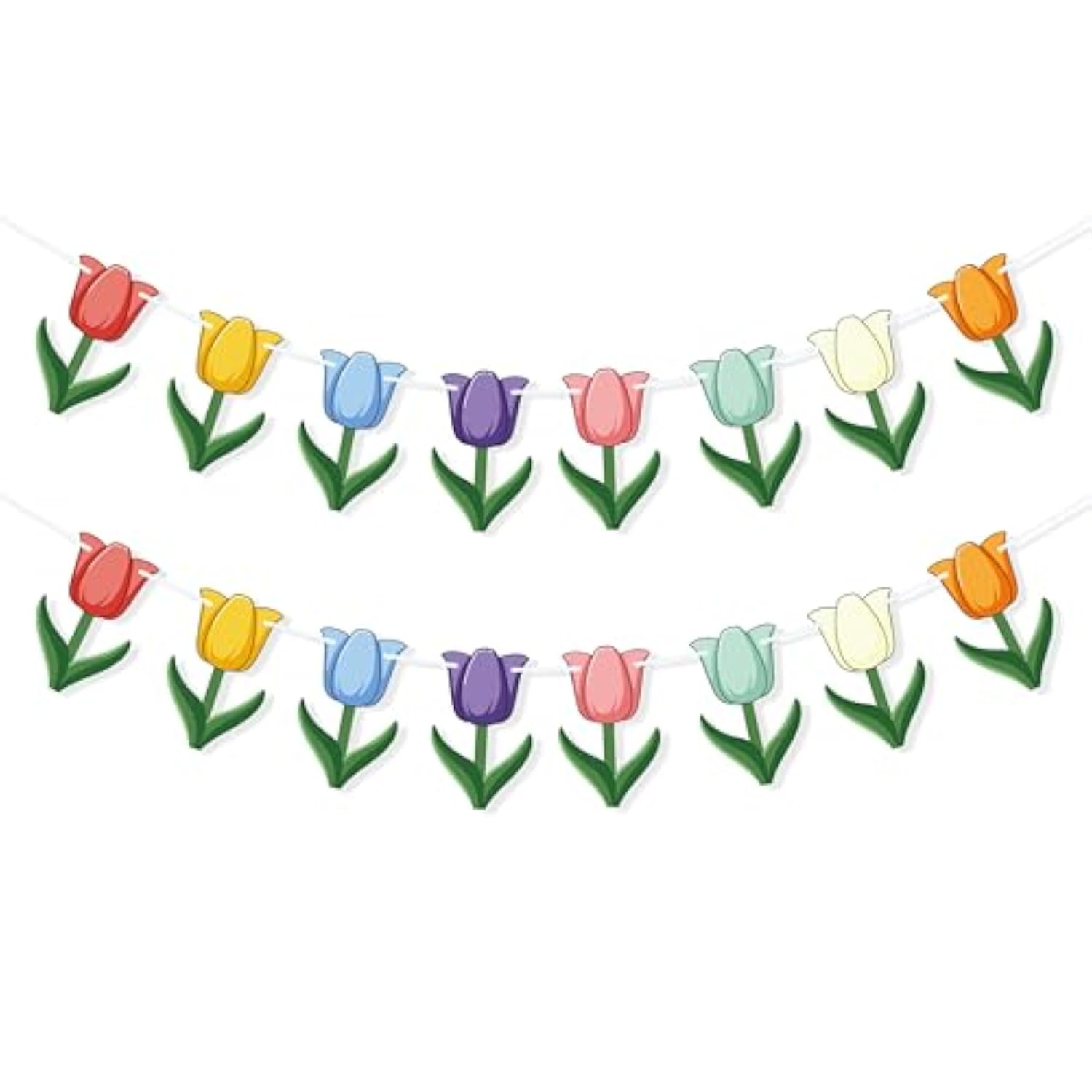 Tulip Banner Spring Party Decorations Spring Floral Bunting Garland Tulips Birthday Decorations Spring Summer Home Farmhouse Decor Photo Backdrop