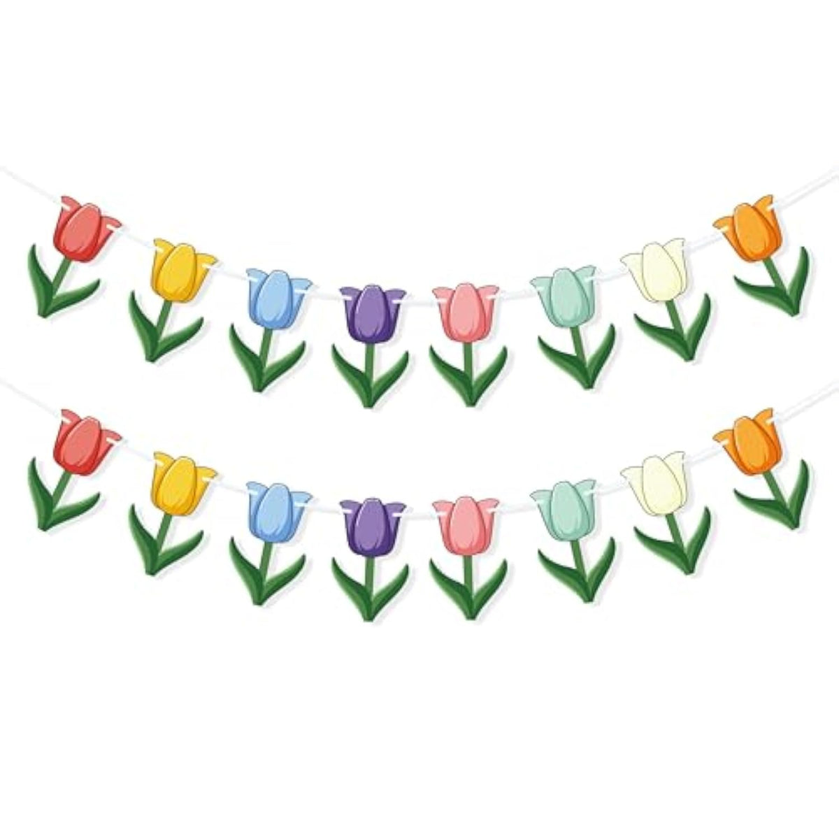 Tulip Banner Spring Party Decorations Spring Floral Bunting Garland Tulips Birthday Decorations Spring Summer Home Farmhouse Decor Photo Backdrop