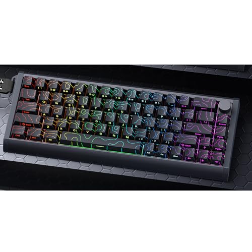 X Skyloong 60% Aluminum Gaming Keyboard, Gk68 He Usb Wired Magnetic-Switch Rgb Backlit Mechanical Keyboards With South-Facing Print Contour Line Keycap And Knob Multi-Layer Gasket (White)