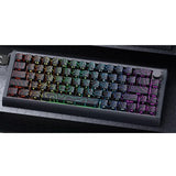 X Skyloong 60% Aluminum Gaming Keyboard, Gk68 He Usb Wired Magnetic-Switch Rgb Backlit Mechanical Keyboards With South-Facing Print Contour Line Keycap And Knob Multi-Layer Gasket (White)