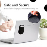 Slim Mouse Holder, Case For Magic Mouse, With Reusable Adhesive, No Glue Residue, Compact Elastic Pouch/Carrying Sleeve, Can Be Attached To Ipad Or Macbook (Black, 2 Pcs)