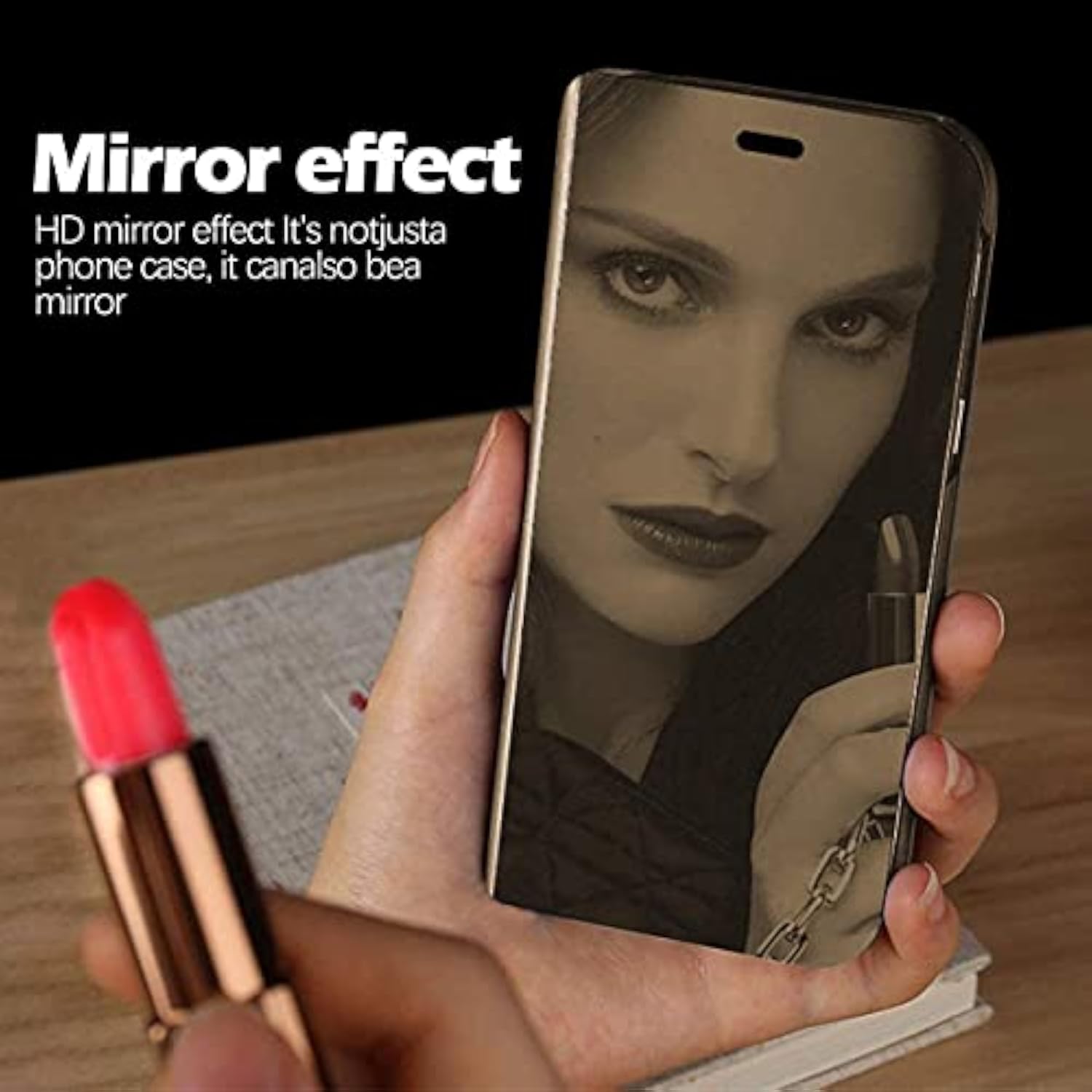 Galaxy S26 Ultra Clear View Mirror Flip Case with Kickstand for Samsung S26 Ultra Phone