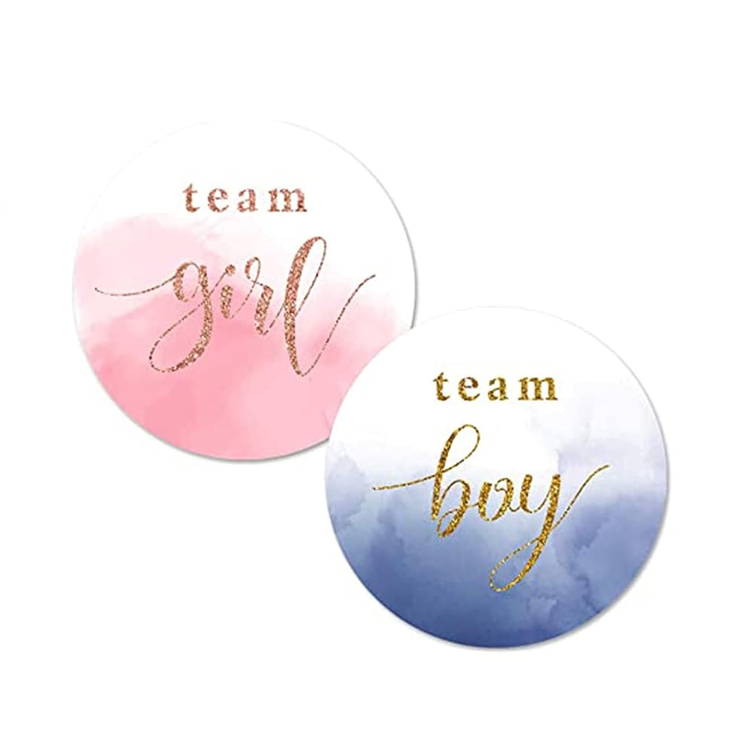 Gender Reveal Stickers For Party Invitations And Voting Games, 120Pcs Team Boy And Team Girl Labels With Gold Foil For Reveal Parties And Baby Showers (Pink,Navy)