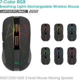 Led Wireless Mouse,2.4G Ergonomic Optical Mouse With Usb Receiver,Rechargeable Portable Computer Mice For Pc,Mac,Tablet,Chromebook,Notebook,Laptop-Black (New)