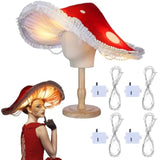 Led Mushroom Hat Gift Renaissance Halloween Costume Light Up Cosplay Fairy Party Hat Oversized With 10 Pcs Lights(Red)