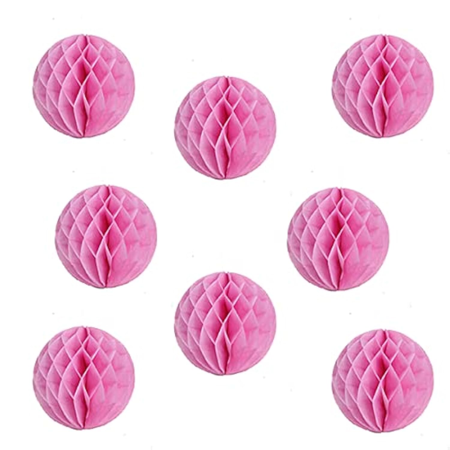 Pom Poms Tissue Paper Honeycomb Balls Flower Ball Wall Decor Pom Poms Decoration For Birthday Party Wedding Nursery Shower (Pink, 8Pcs-8In)