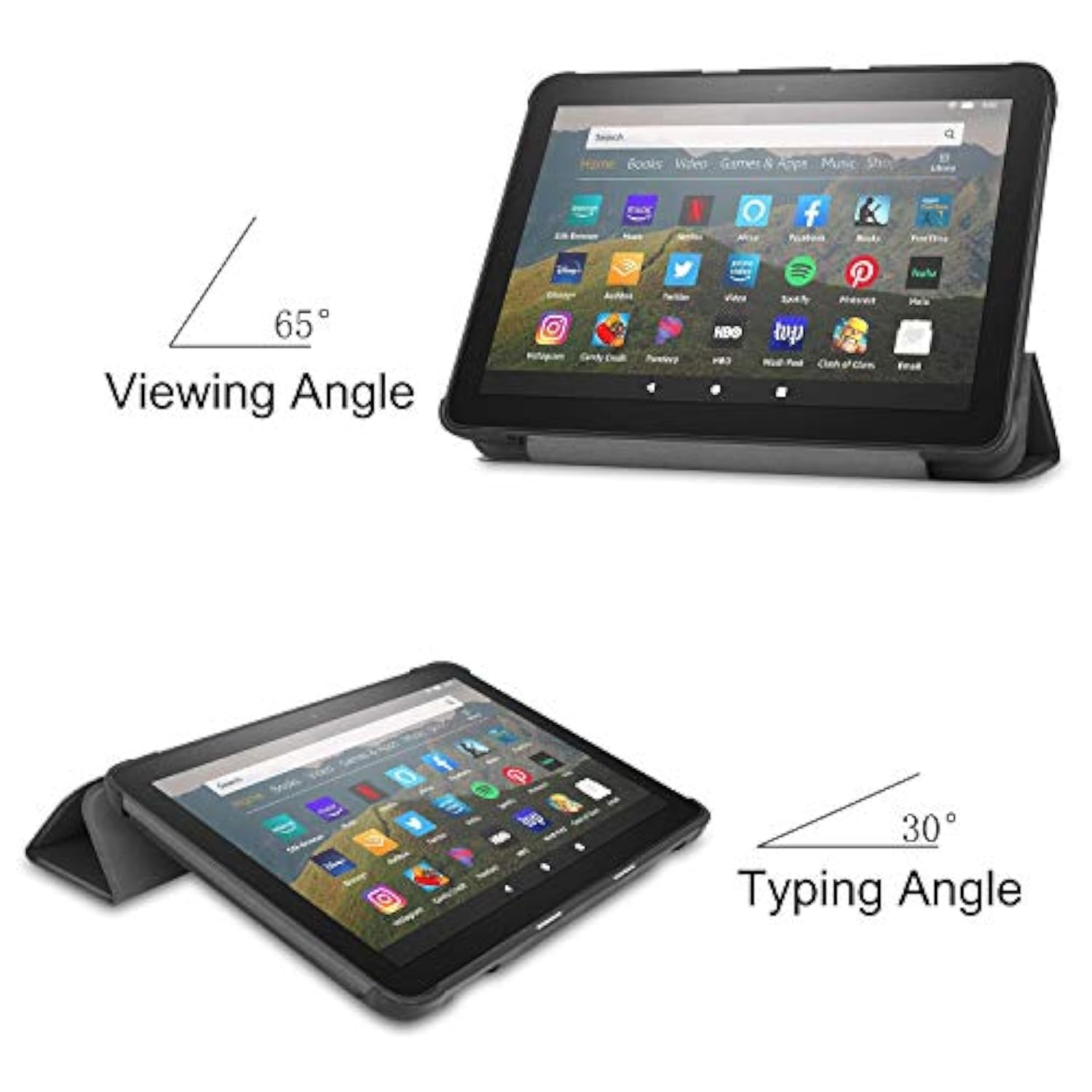 Fire Hd 8 Tablet Case, Tablet Case Fits Amazon Kindle Fire Hd 8 & 8 Plus Table