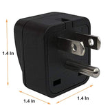 Us Travel Plug Adapter Eu/Uk/Au/In/Cn/Jp/Asia/Italy/Brazil To Usa (Type B), 3 Prong Grounded Usa Wall Plug, International Mini Travel Adapter And Converter, Wall Outlet Power Charger Converter Black