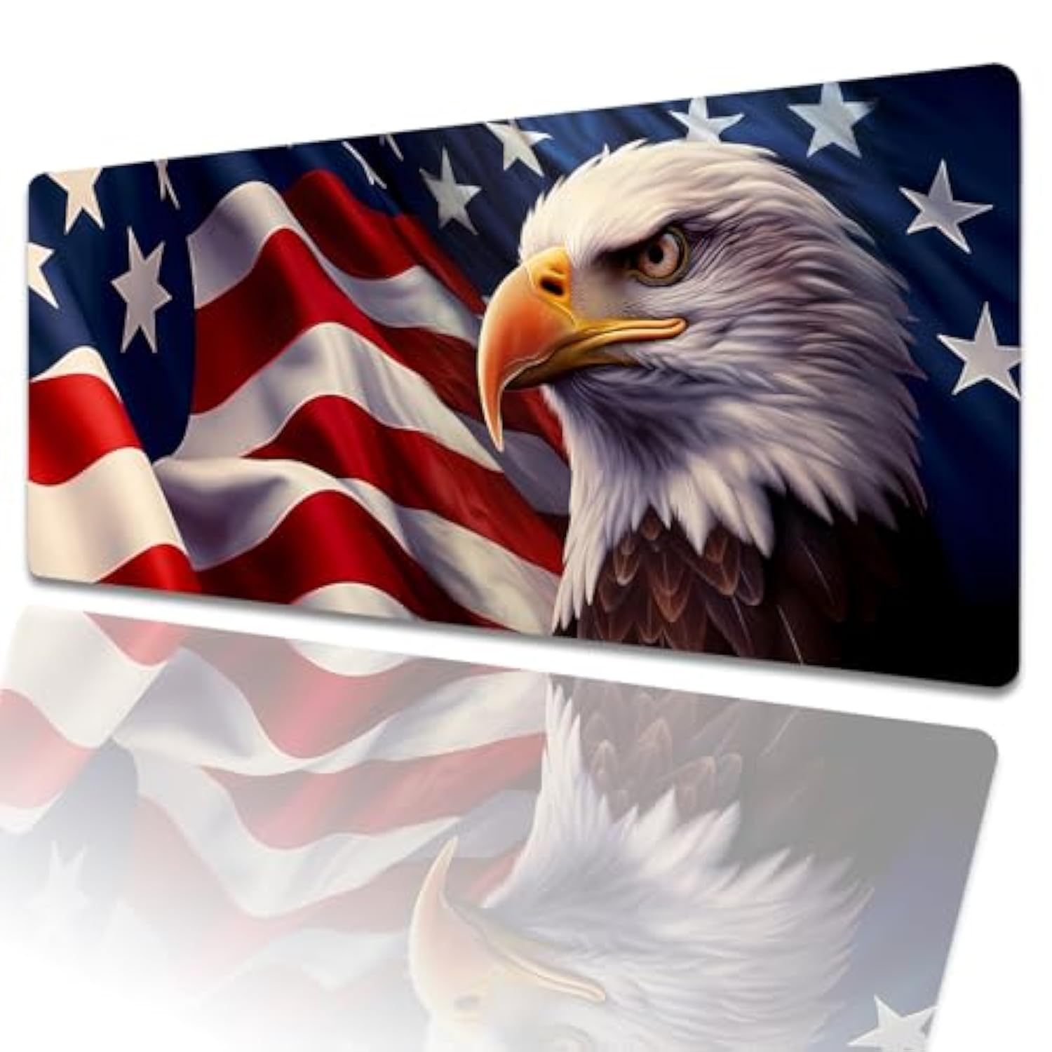 Eagle Gaming Mouse Pad 31.5X11.8In,American Flag Large Extended Desk Mat With Non-Slip Rubber Base,Bald Bird Big Mousepad For Laptop Computer Pc,For Gamer Office Home Decor,Deskmat Gifts