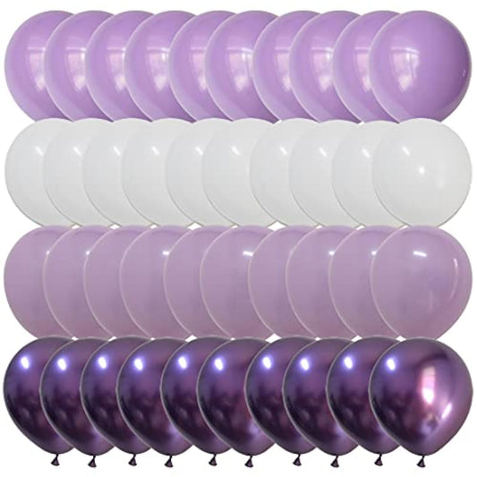 Latex Balloons White Lavender Purple– Gradient Purple Color Balloons For Baby Shower Birthday Girl Wedding Anniversary Party Decorations (Voilet + Light Purple)