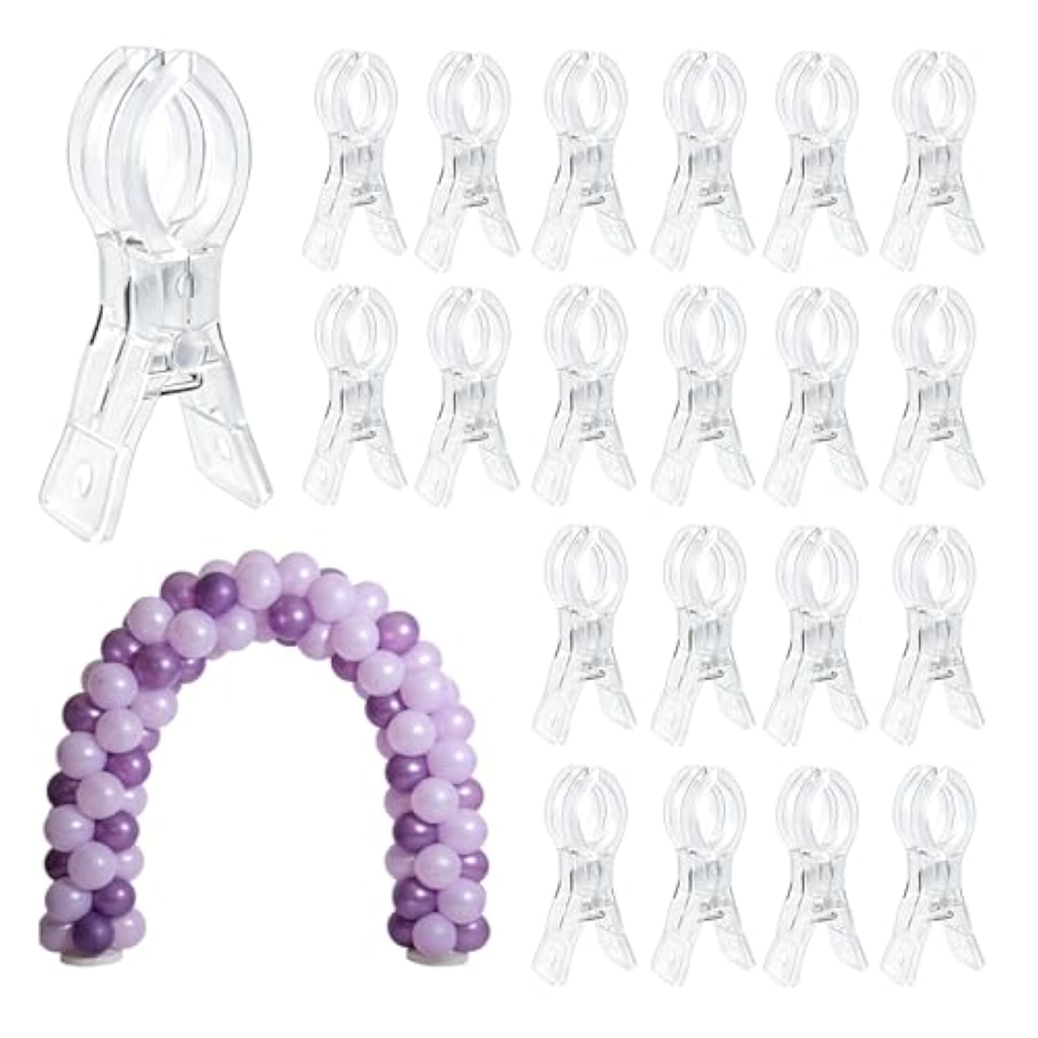 20Pcs Balloon Arch Clips,Plastic Spring Balloon Clips, Ideal For Party Balloon Arches