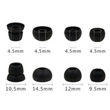 Eartips Earbuds Ear Tips Replacement For Powerbeats3 Powerbeats2, 4 Size 16Pcs 8 Pair (Black)