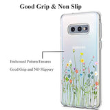 Case Compatible With Galaxy S10E Case Clear With Design Soft Tpu Shock Absorption Slim Embossed Pattern Protective Back Cover (Flower Bouquet)