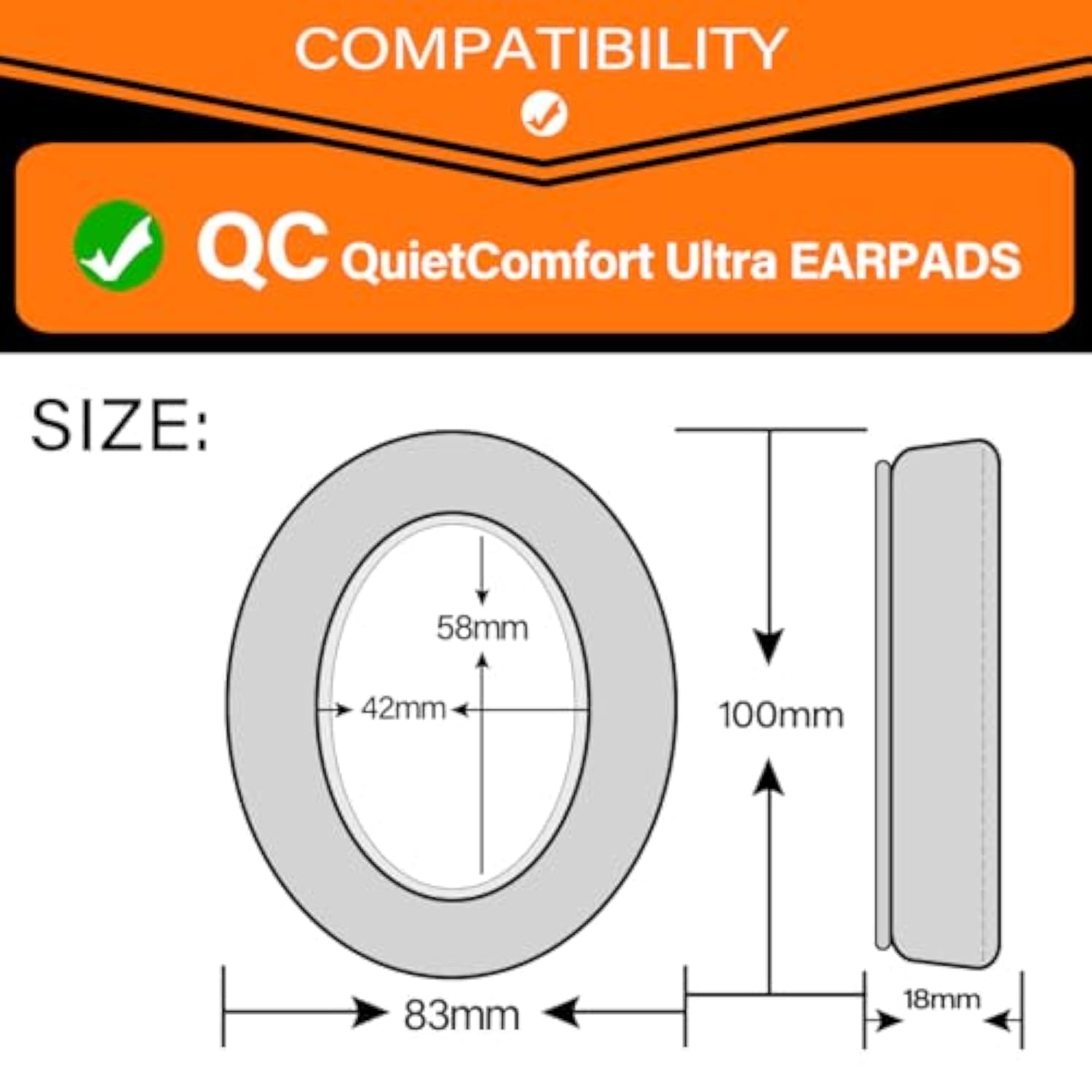 Earpads Compatible With Qc Quietcomfort Ultra Headphones I Breathable Fabric,Thicker Qc Replacement Ear Cushions (Grey Fabric)