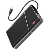 Portable Charger, 22.5W 20000Mah Super Fast Charging Power Bank With Detachable Usb C Cable, Metal Case Battery Pack, Airline Approved Travel Essential For Iphone 16 15 14 13 Ipad Samsung Google Etc