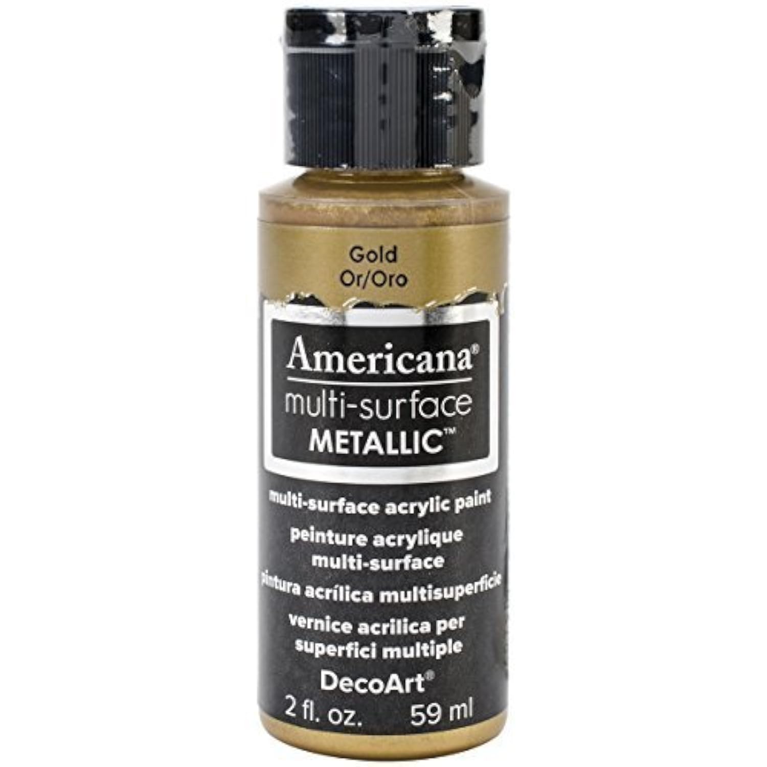 DecoArt Americana Multi-Surface Metallic Paint, 2-Ounce, Gold (DA553-30)