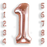 40 Inch Big Rose Gold 1 Balloon Number Large Foil Helium Number Balloons 0-9 Jumbo Giant Happy 1St Birthday Party Decorations For Boy Or Girl Huge Mylar Anniversary Party Supplies