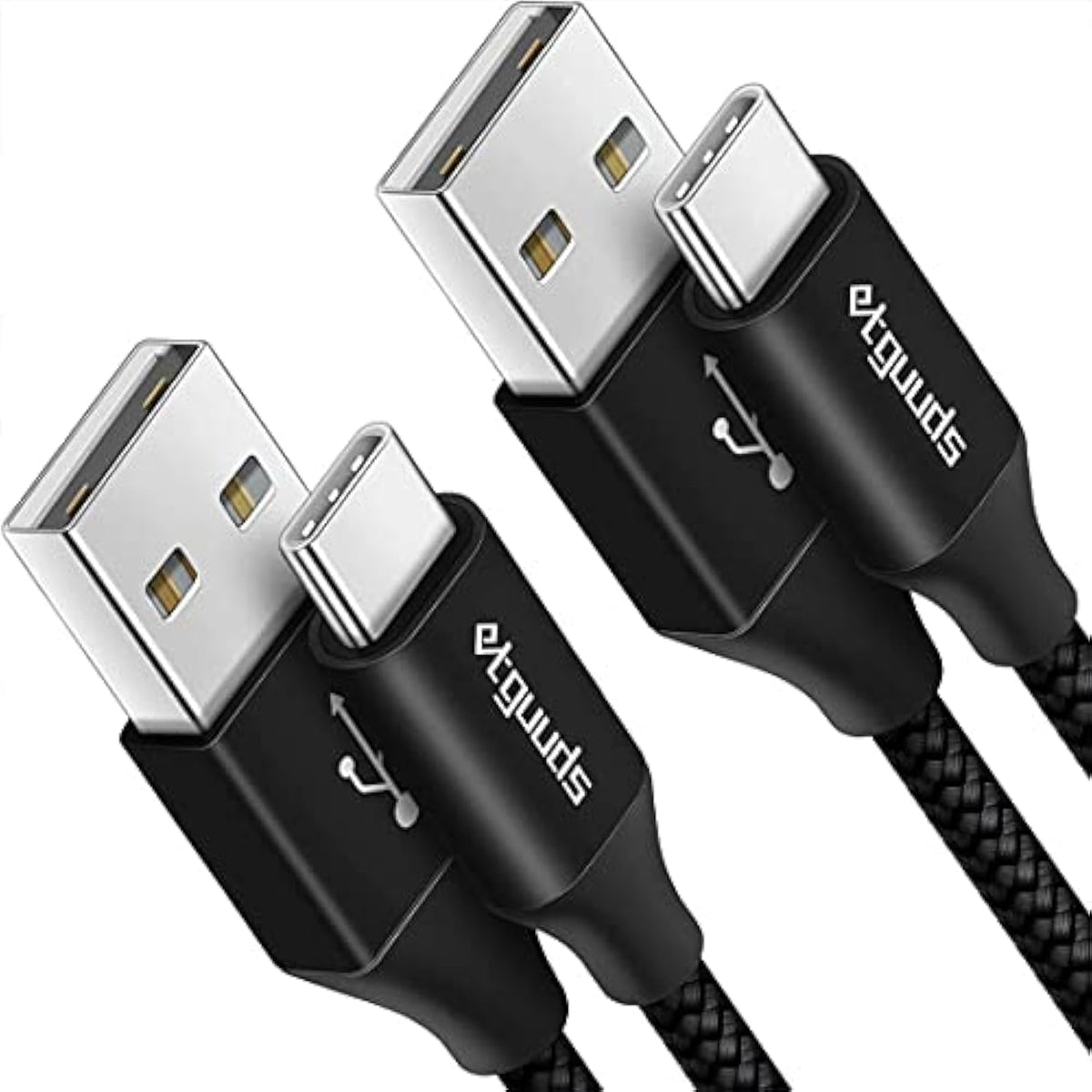 12ft USB C Cable 2-Pack Fast Charging Braided for Samsung, LG, Moto & Pixel