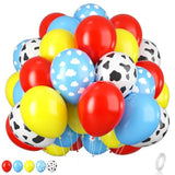 Toy-Inspired 12" Balloons – Red, Blue, Yellow, Cow & Cloud Prints for Kids' Party Decor