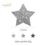 Dusty Blue Tissue Pom Poms & Paper Lanterns: Glitter Confetti Party Decor