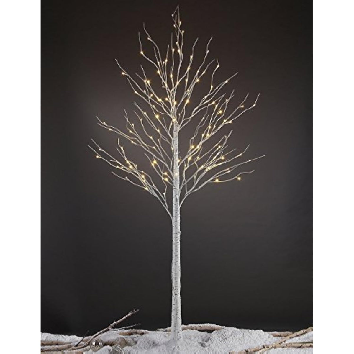 8Ft 132 Led Birch Tree,Home,Festival,Party,Christmas,Indoor And Outdoor Use,Warm White