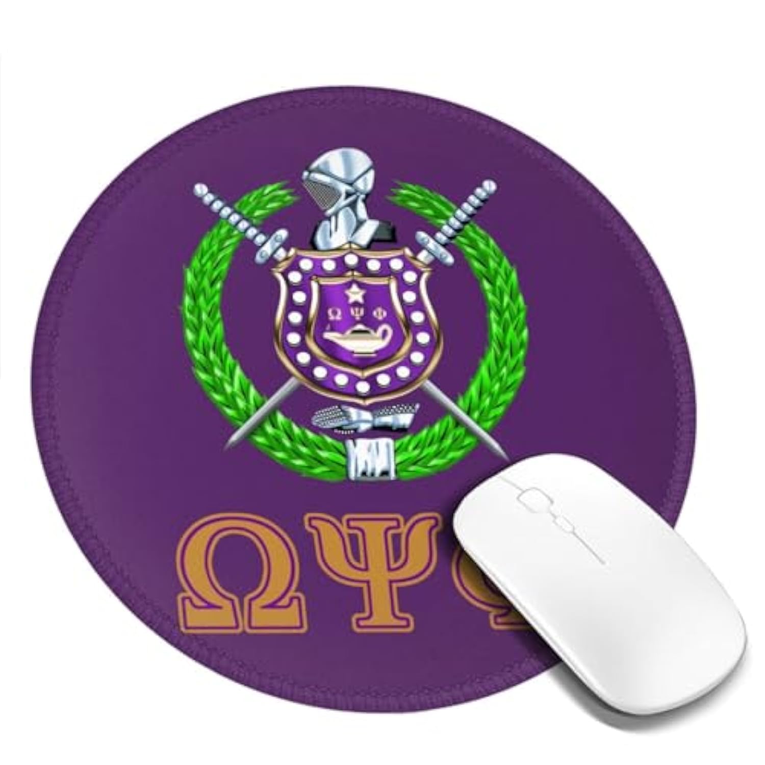 Psi Phi Mouse Pad Series Anti-Slip Mouse Mat For Office Computer Mousepads Round Gaming Mouse Pad 7.9 X7.9 Inchs