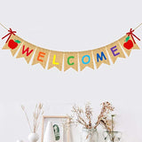 Welcome Burlap Banner Back To School Party Decorations First Day Of School Jute Burlap Garland Wall Hanging For Pre School Kindergarten Office Teacher Classroom Welcome Party Decor Backdrop