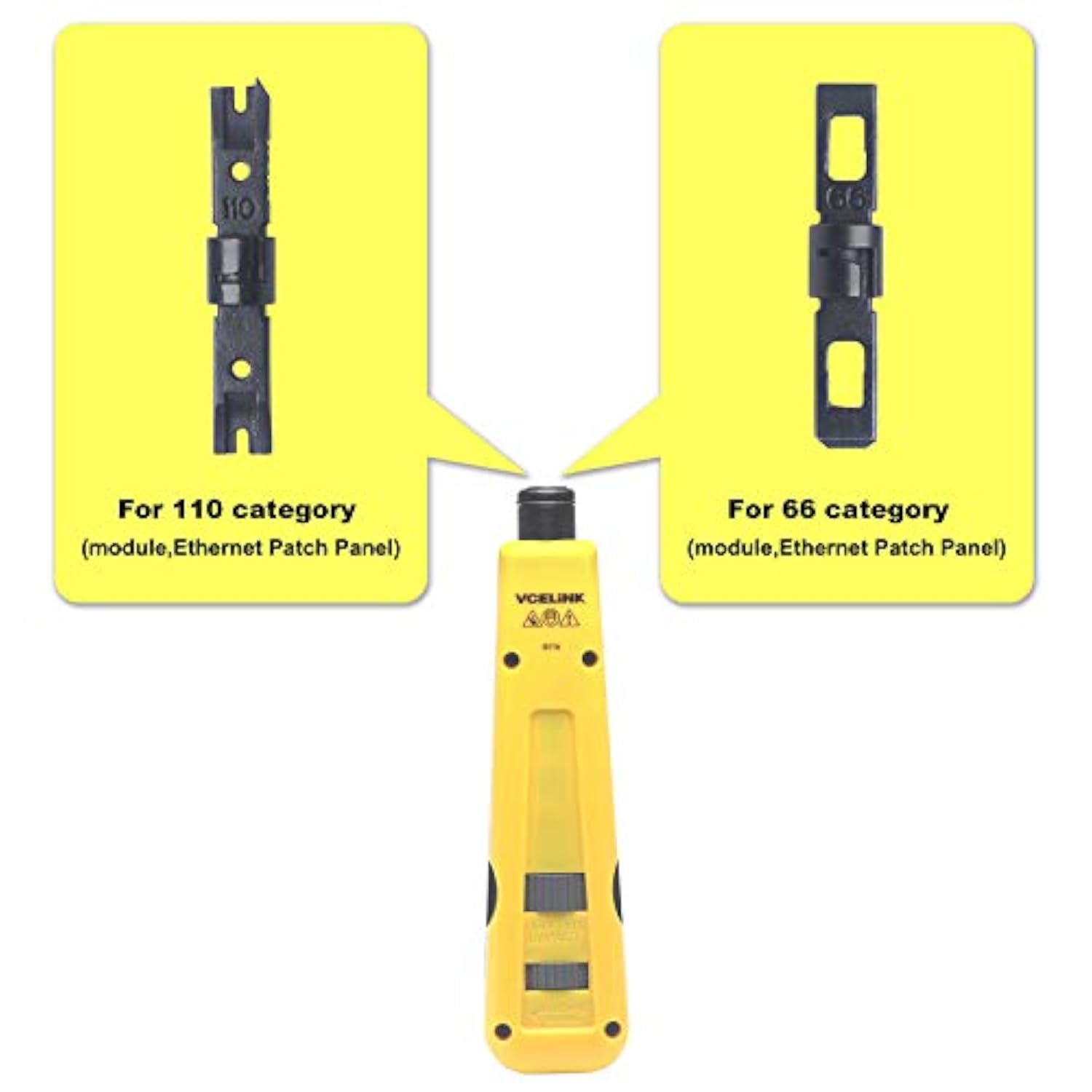 Punch Down Impact Tool With 110 And 66 Blades Bundle With 5-Pack Cat6 Keystone