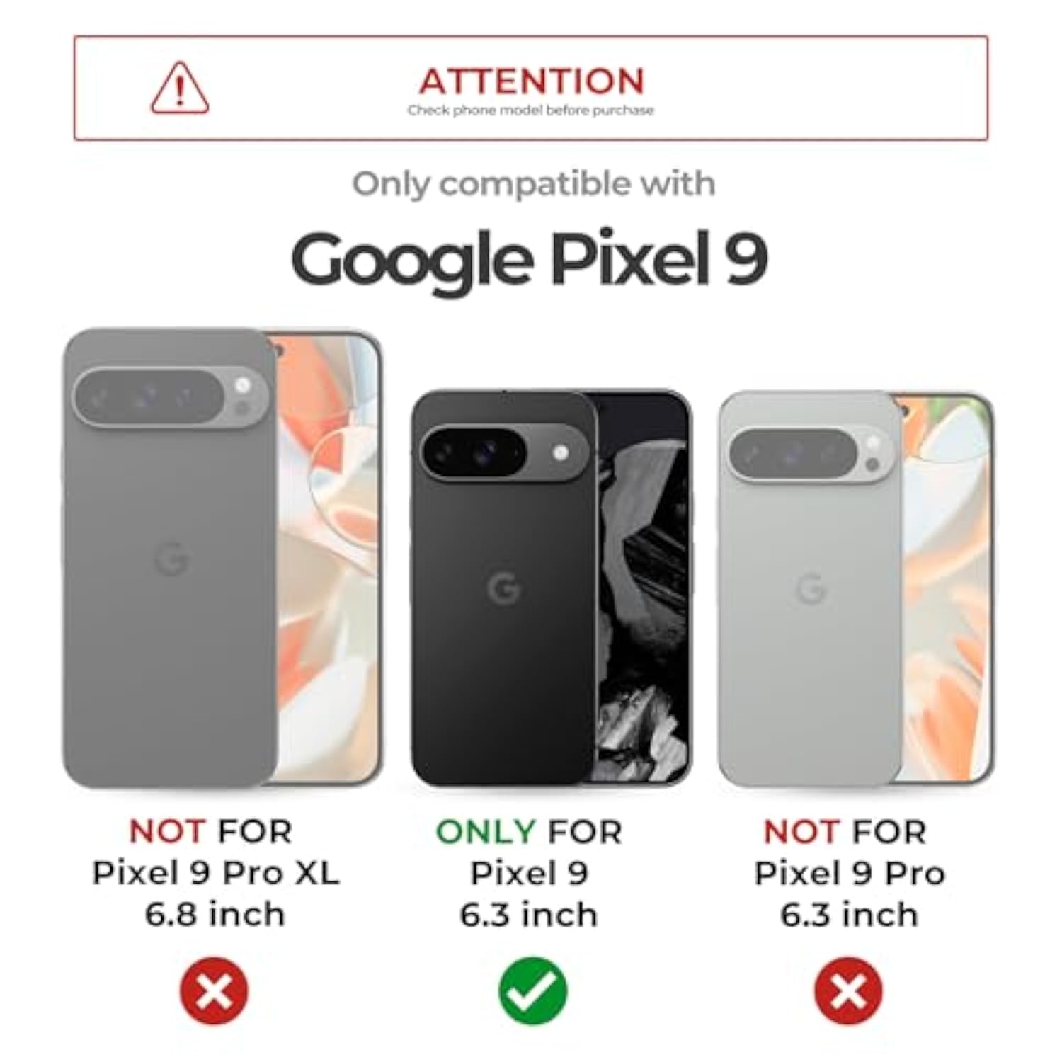 Black Pixel 9 rugged case with slide camera cover, screen protector & kickstand.