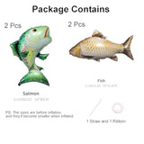 4Pcs Fish Foil Balloons Sea Animal Gone Fishing Birthday Party Decor
