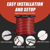 18 Gauge Wire, 18 Awg Electrical Wire Cable, 2 Conductors Red Black Wire, Copper Clad Aluminum(Cca) Flexible Pvc Extension Cord For Speaker, Hookup Led Strips, Automotive 12V/24V Dc (50Ft)