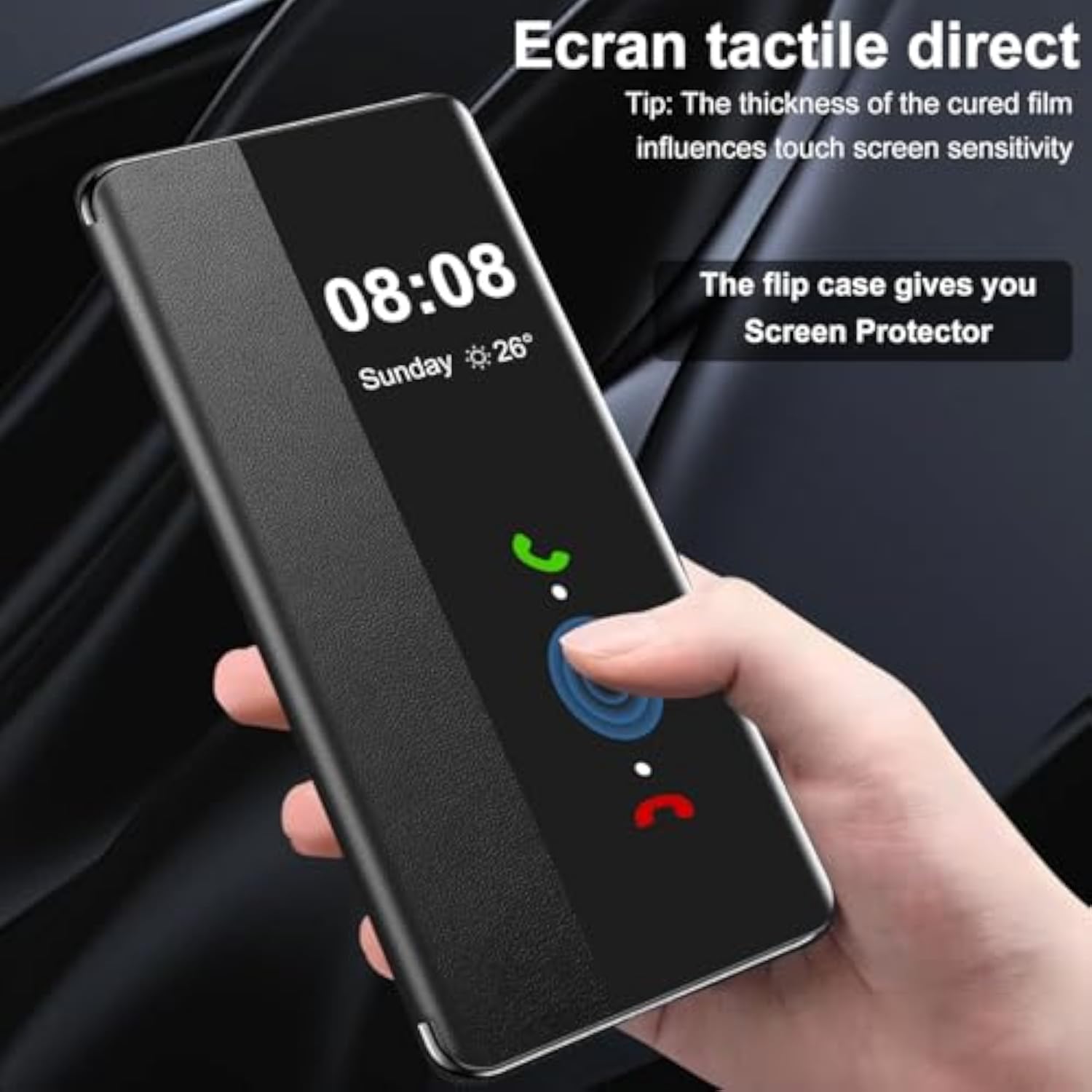 Clear S-View Flip Case for Samsung Galaxy S26 Ultra Phone - Touchable Window, Hard, Shockproof, Protective Cover for 5G S26 Ultra