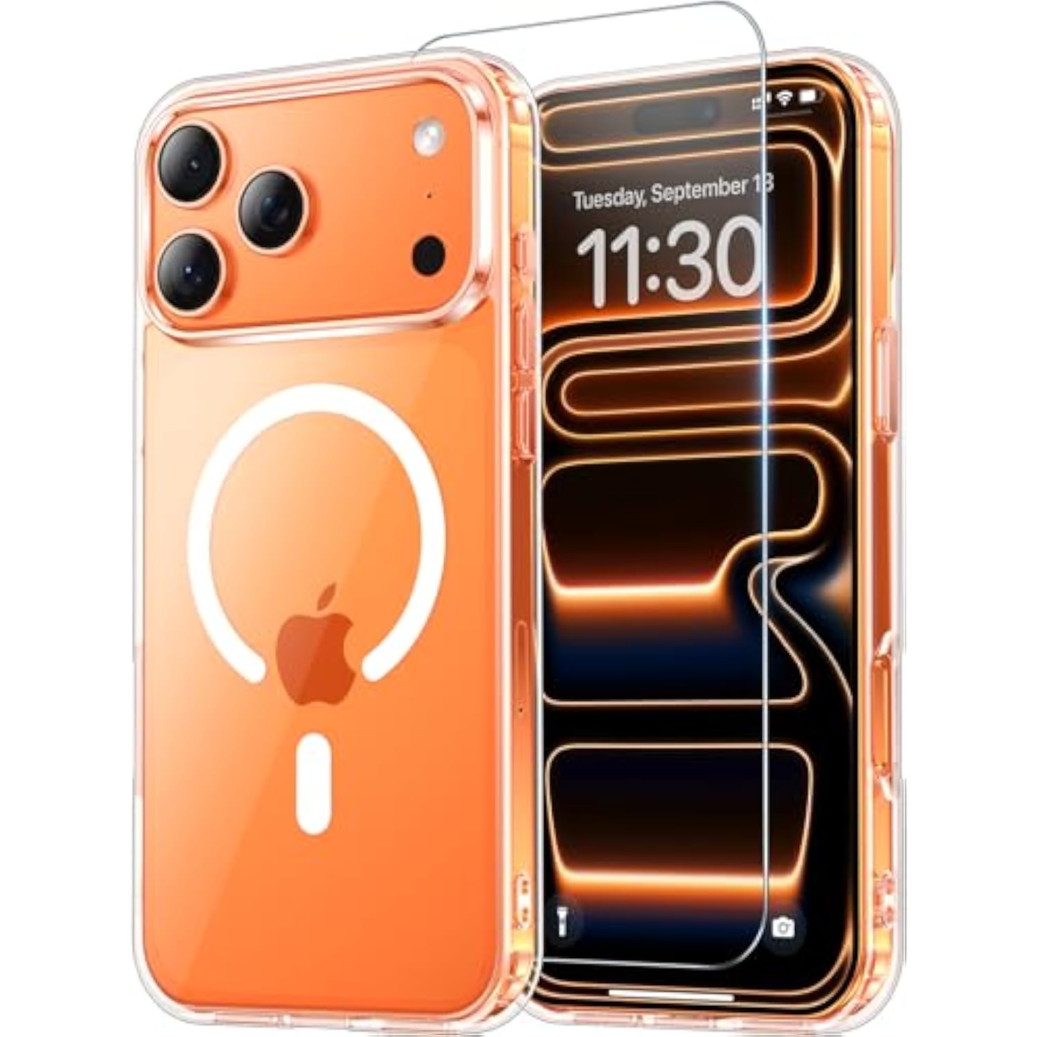 For Iphone 17 Pro Max Case Clear With Screen Protector, [Compatible With Magsafe][Anti-Yellowing][Military-Grade Protection] Shockproof Slim Magnetic Phone Case 6.9 Inch, Transparent