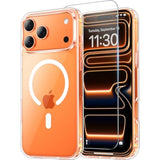 For Iphone 17 Pro Max Case Clear With Screen Protector, [Compatible With Magsafe][Anti-Yellowing][Military-Grade Protection] Shockproof Slim Magnetic Phone Case 6.9 Inch, Transparent