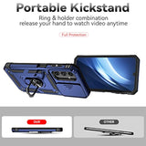 For Galaxy A25 5G Case,With Screen Protectors And Camera Cover,[Military Grade] 16Ft.Drop Tested Cover With Magnetic Kickstand Protective Case For Samsung A25 5G, Blue