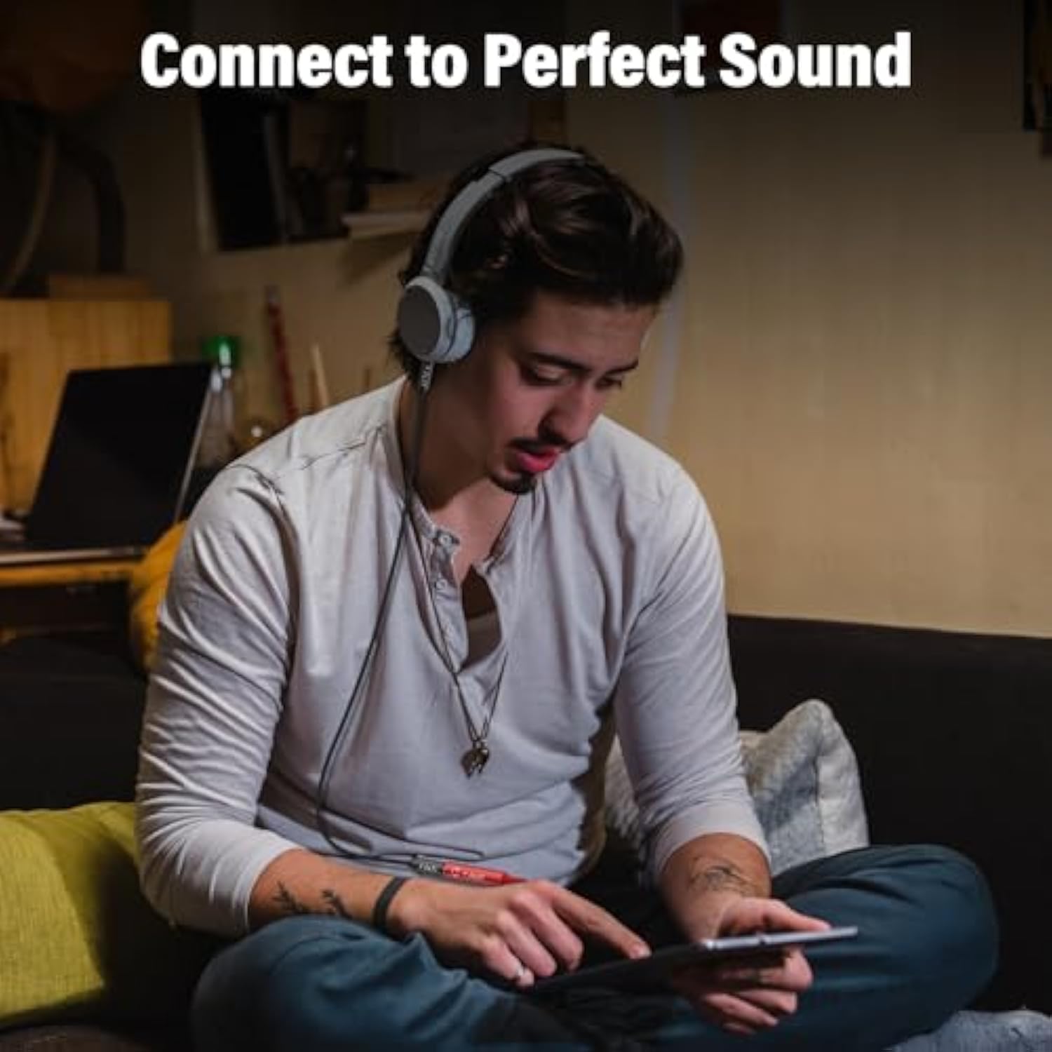 6.35Mm Trs Female To Usb C Stereo Audio Adapter Cable With Nylon Braiding For Amplifiers, Mixers, Home Theaters, 6.35Mm Headphones, Compatible With Iphone 15/16 Series, 1 Ft, Red