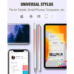 Stylus Pens For Touch Screens, 2 In 1 High Precision Universal Stylus Pen For Ipad Compatible With Apple, Iphone, Ipad, Android, Microsoft Tablets, Phones, 3 Pack-Blue, Pink, Purple