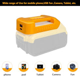 2Pcs For Dewalt Battery Usb Charger Adapter, Battery Holder For Dewalt 20V Dcb200 Dcb201, With Type-C And Usb Fast Charging Adapter