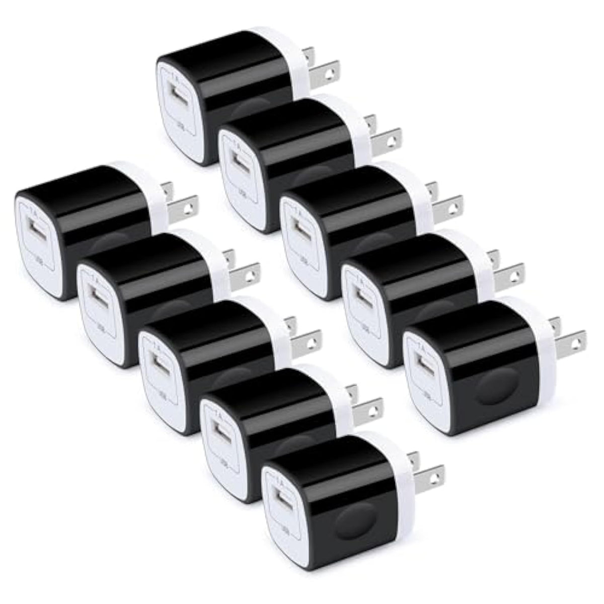 Wall Charger Cube, Usb Plugs 10Pack, 1A/5V Single Port Usb Charger Wall Plug Fast Charging Block Cube Box Adapter For Iphone 16/15/14/13/12 Pro Max/11/Xs/Xr/X/8 Plus,Samsung Galaxy,Lg,Htc,Moto